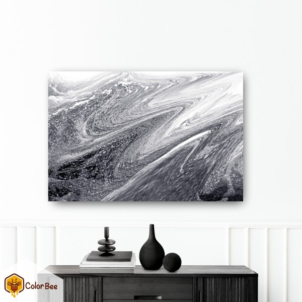 Fotodrobė "Silver fluid art" Fotodrobės interjerui | Colorbee.lt